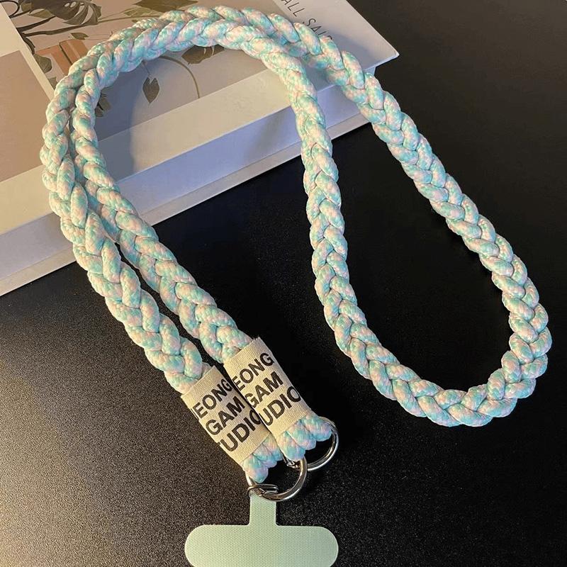 Woven Phone Lanyard Outdoor Mountaineering Mobile Phone Hanging Strap Anti Loss Lanyards Neck Strap for Girl Keychain Chain Rope