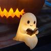 Lovely Ghosty Shelf Decoration Halloween Resin Figurine Reading Book Home Office Decoration Holiday Gift