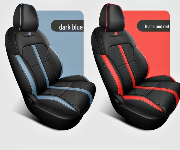 Bin Yue 5-Seater Perforated Leather Car Seat Cushion - All-Season Universal Fit