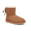 UGG Classic Double Bow Mini Warm Classic Mini Double Bow Plush Short Snow Boots Women Boots Chestnut 1127130-CHE