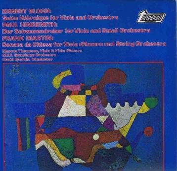 LP Record ERNEST BLOCH / PAUL HINDEMITH / FRA - Suite Hebraique For Viola And Orche TV34687S Turnabout 1978 UK Classical Used