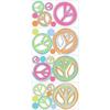 Repositionable Stickers with Peace and Love Motifs