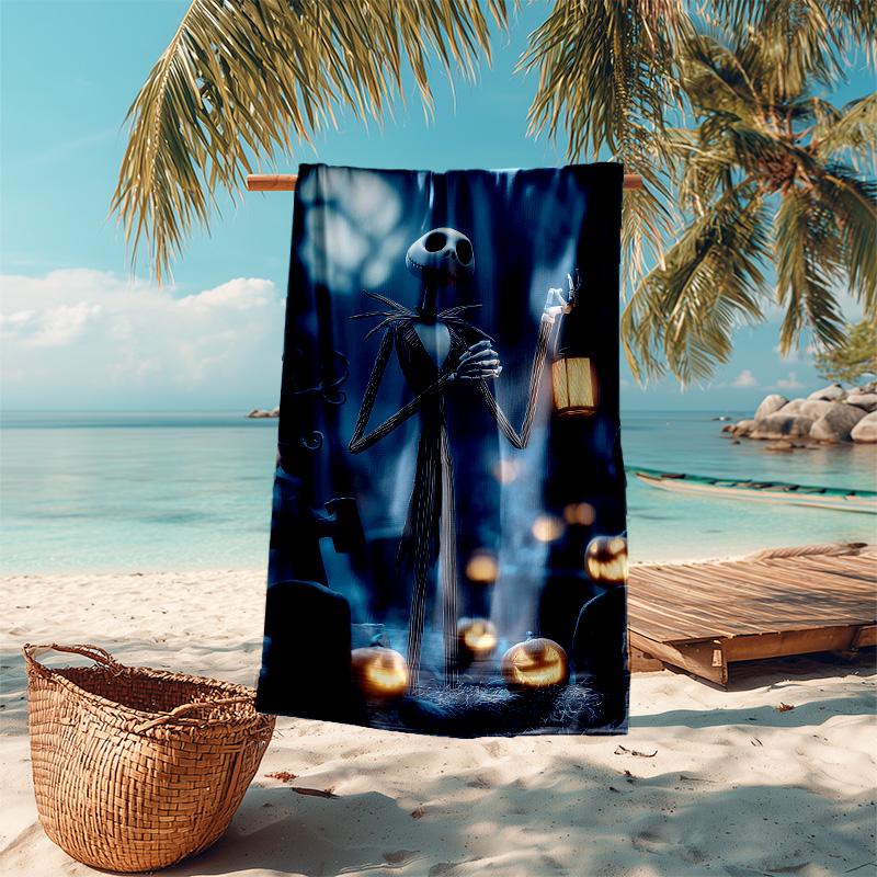 1pc Pumpkin Halloween Art Microfiber Beach Towels Quick Dry Towel Sand Beach Towels Pool for Travel Swim Pool. S7290134