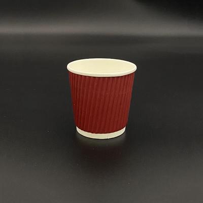 ZISIZ Одноразовые китайские красные гофрированные стаканчики для кофе и чая