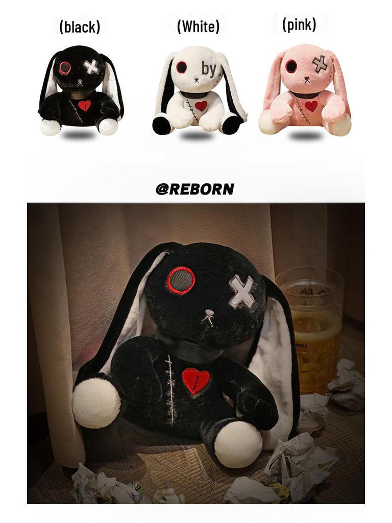 Креативная плюшевая игрушка Dark Rabbit - забавная кукла-реборн, вдохновленная мультфильмами