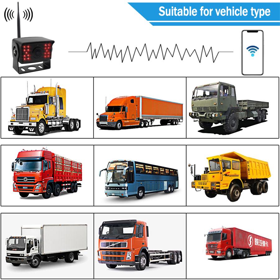 1296 HD Wireless Car Truck Van Trailer Bus Backup Camera WiFi IR For iOS Android