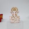 Керамический Ганеша цвета слоновой кости и персика с золотой отделкой | Мурти Винаяки для домашнего декора | Ганапати для приборной панели автомобиля | Ганеша для подарков гостям