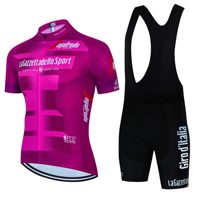 Mens Cycling Jersey Shorts Set Tour Of Italy Style Breathable Performance Wear
