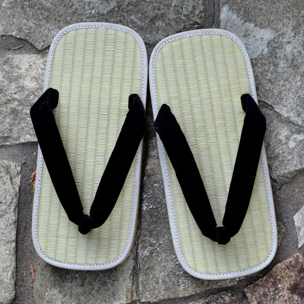 Sponge Black Made in Black L [Takeharu] Setta, Sole, Tatami, Thong, Sandals, Japan, Men's, Plain, Square, Painless, Tatami,