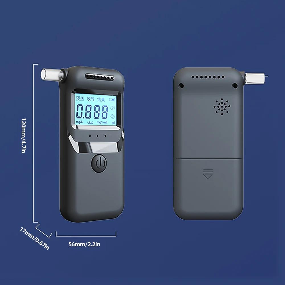 Digital Portable Breathalyzer with 5 Mouthpieces LCD Display Handheld Alcohol Analyzer Drunk Driving Analyzer for Home Party Use