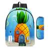 Губка Боб Квадратные Штаны Детский Школьный Рюкзак Мальчики и Девочки Студенты Рюкзак Детский Сад Милый Мультяшный Рюкзак Пенал