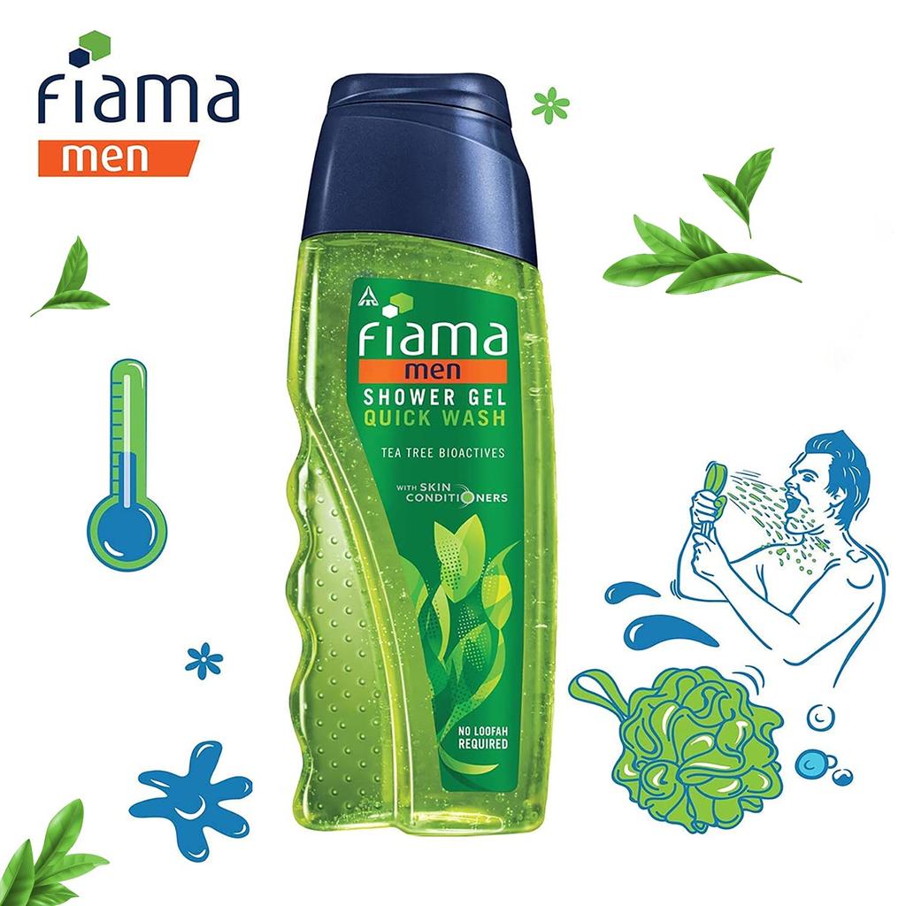 Fiama Men Гель для душа Quick Wash, Средство для мытья тела с кондиционерами для увлажненной кожи, 250 мл