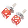 2x Custom DICE License Plate Bolt Screw Red Plastic Motorcycle Chopper Bobber