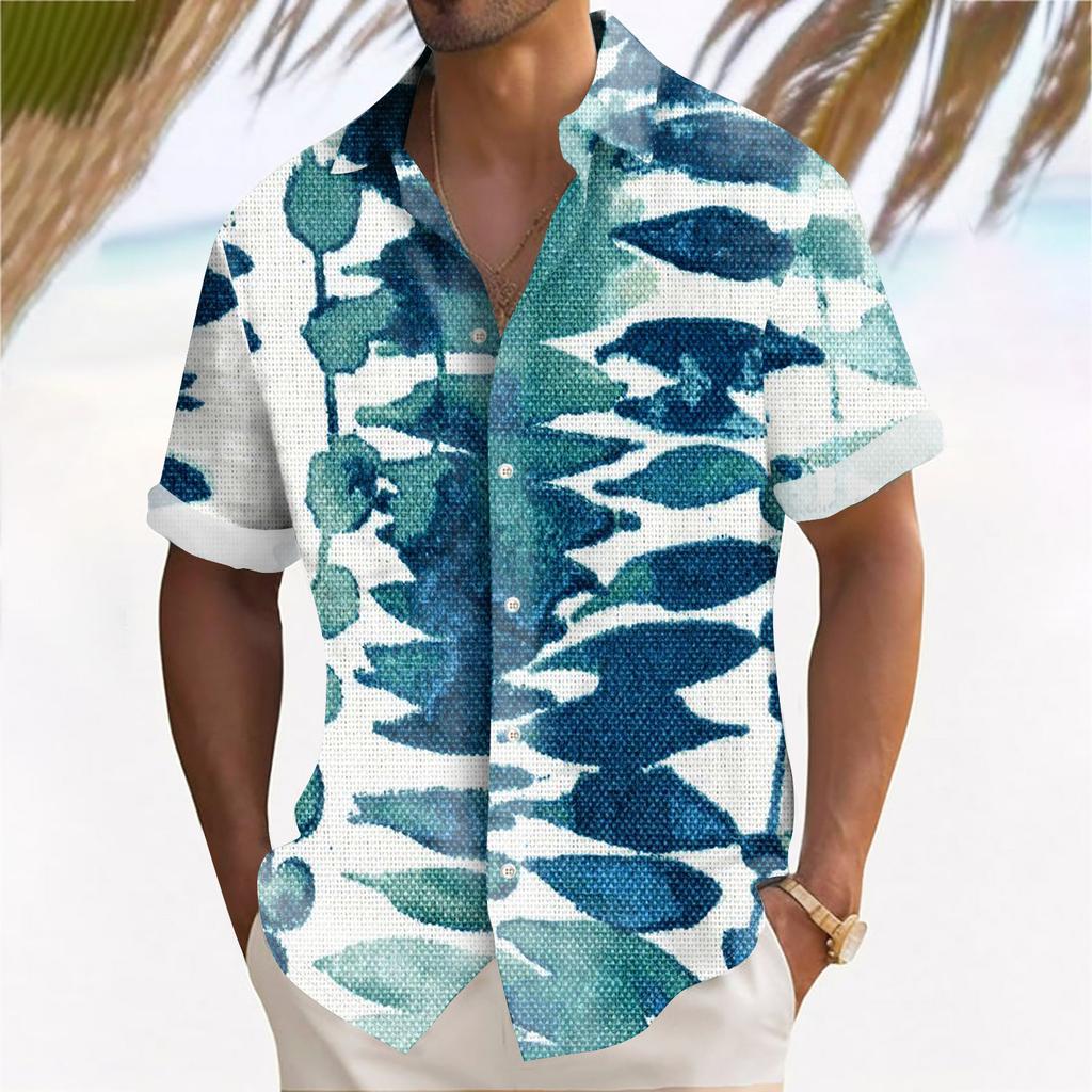 Гавайская рубашка для мужчин, мужские винтажные рубашки для боулинга на пуговицах, летняя пляжная рубашка с коротким рукавом
