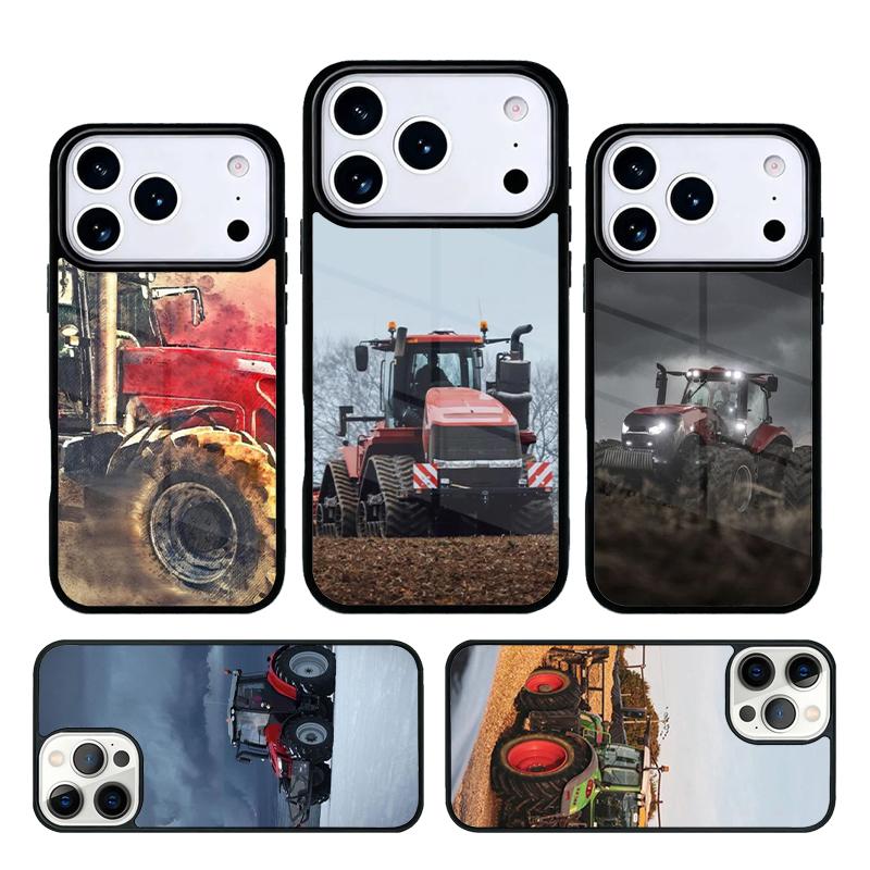 Red Tractors Car Phone Case For iPhone 17 AIR 16 Pro Max 15 14 Pro 11 12 13 Shockproof Silicone Cover