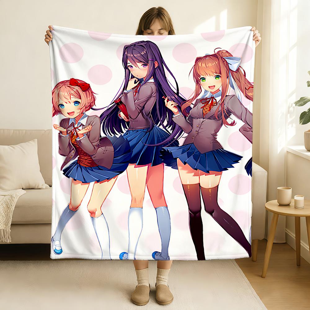 Игровое одеяло Doki S D Doki L Литературный клуб Мягкое и приятное для кожи Для дивана Кровати Дневного сна Покрывало Всесезонное Одеяло