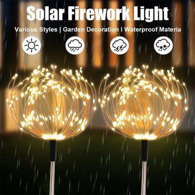 420/300LED светодиодный солнечный фейерверк лампа уличный шар одуванчик 8 модель вспышка гирлянда гирлянда для сада газон праздничное освещение
