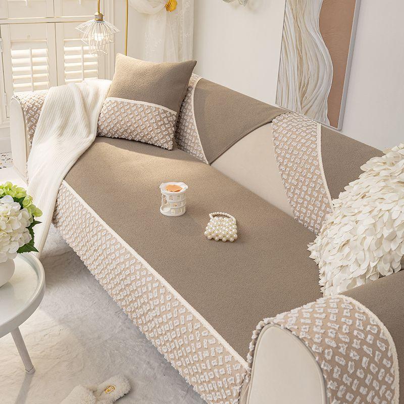 Легкий роскошный стиль, бытовой пылезащитный коврик для дивана, минималистичный современный всесезонный универсальный противоскользящий чехол для сиденья, высококачественный кожаный чехол для дивана, ткань