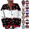 Women's Fashion Christmas Printed Long Sleeve Knitted Cardigan Button Down Jacket