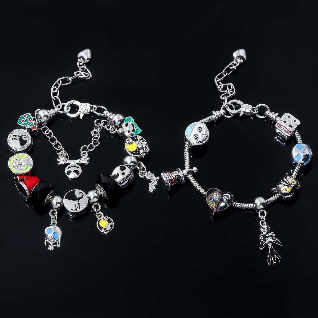 Браслет 'Кошмар перед Рождеством' с тыквой и шармами Джека и Салли