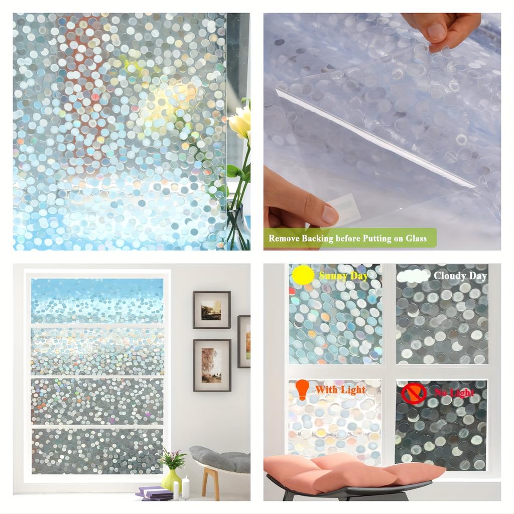 Window Privacy Film Rainbow Window Clings Stained Glass Window Decals 3D Decorative Window Static Cling Window Stickers