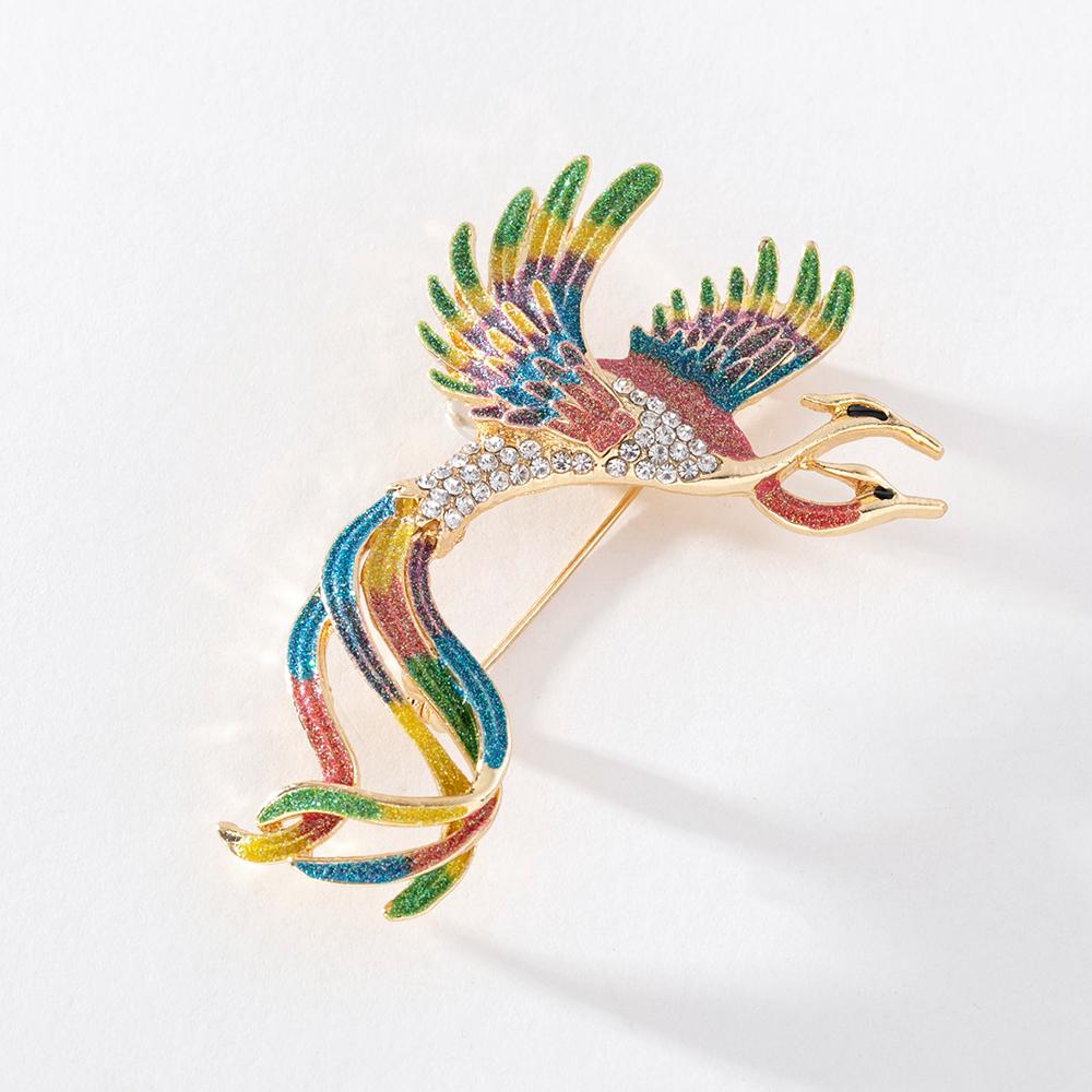 Pinkdudu Romantic 3 Color Phoenix Ancient Style Brooch Retro Luxury Charming Mythical Creature Brooch Pin for Women PD1223