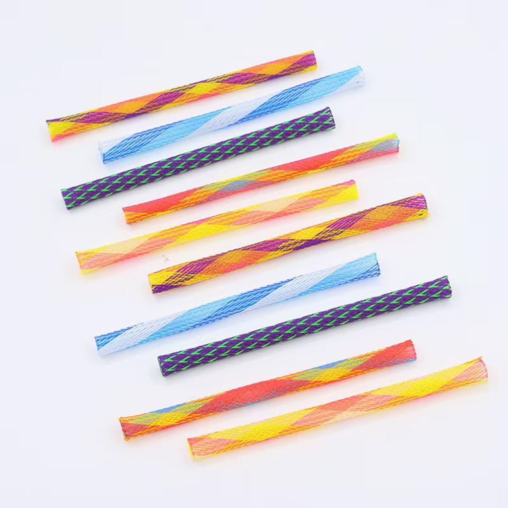 5pcs Random Elastic Spring Cat Toy Stretchy Colorful Tube for Scratching and Biting 13cm 0.8cm PET Material Kitten Play Toy