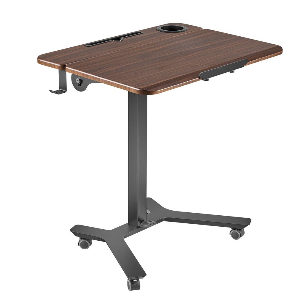 Standing Desk, Adjustable Height Mobile Stand Up Desk with Tilting Desktop, 715 x 525 mm Small Computer Sit Stand Workstation, 15 kg Load Capacity,