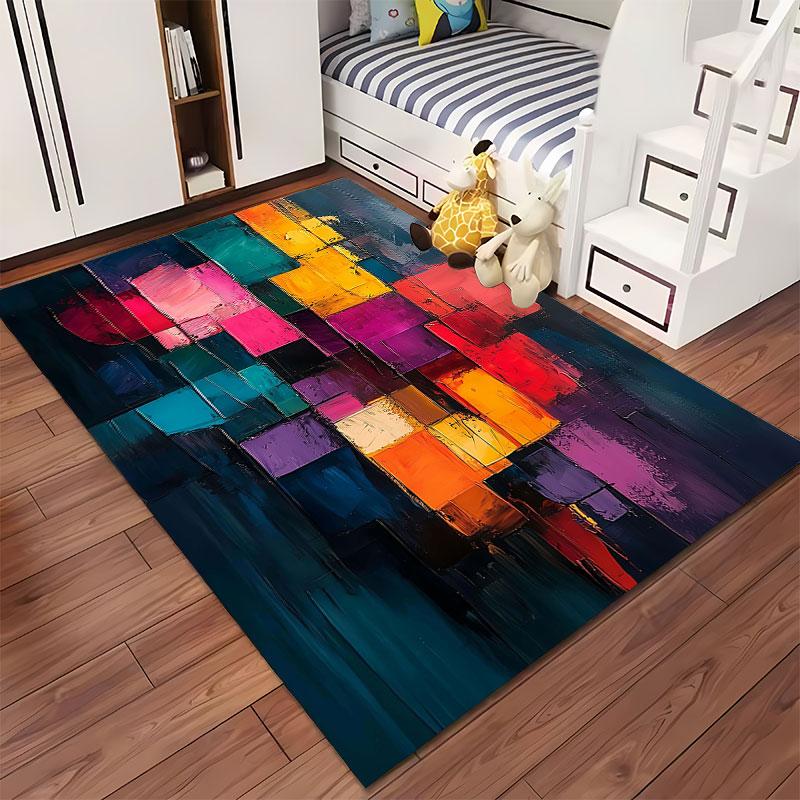 Abstract Color Block Design suitable as a non-slip mat for the living room or bedroom sofa