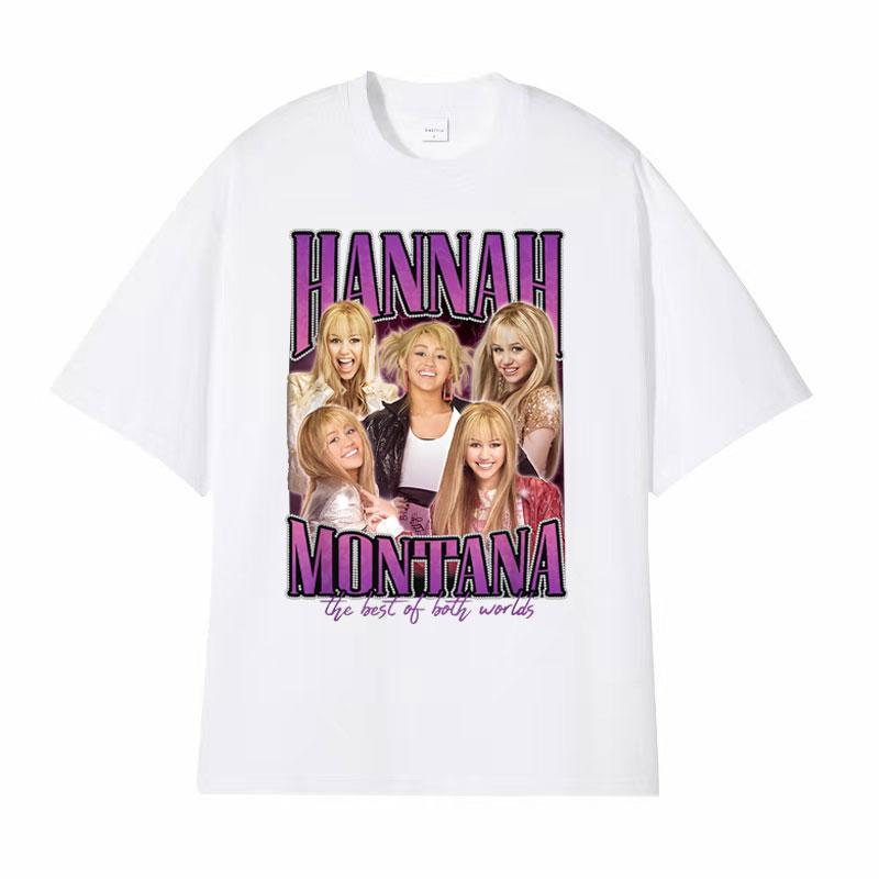 Miley Cyrus Hannah Montana Hip Hop Retro Style Graphic T Shirts Unisex Women Fashion Casual 100 Cotton Tshirt Summer Streetwear