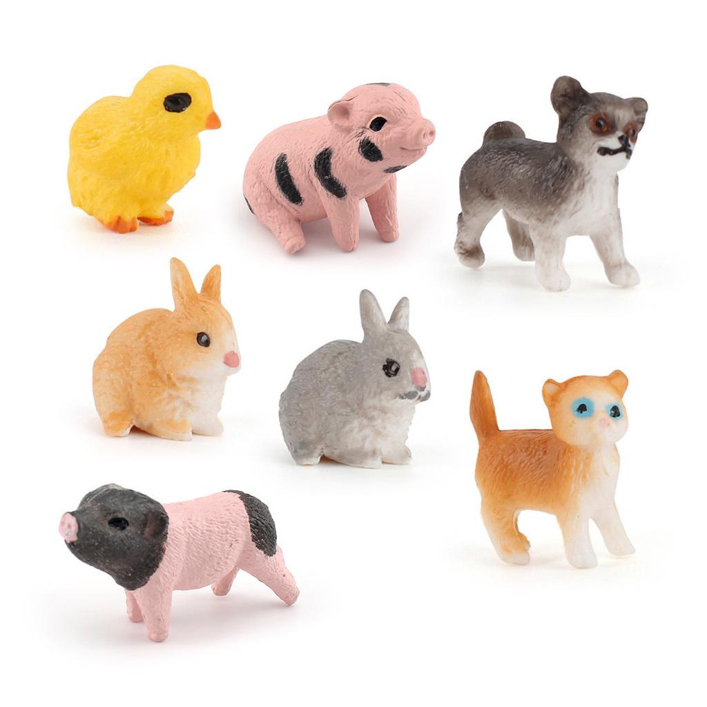 Simulation 19Pcs Chicken, Duck, Goose, Horse, Sheep, Donkey, Pig, Dog, Cat And Rabbit Model, Farm, Poultry And Animal Ornament Set