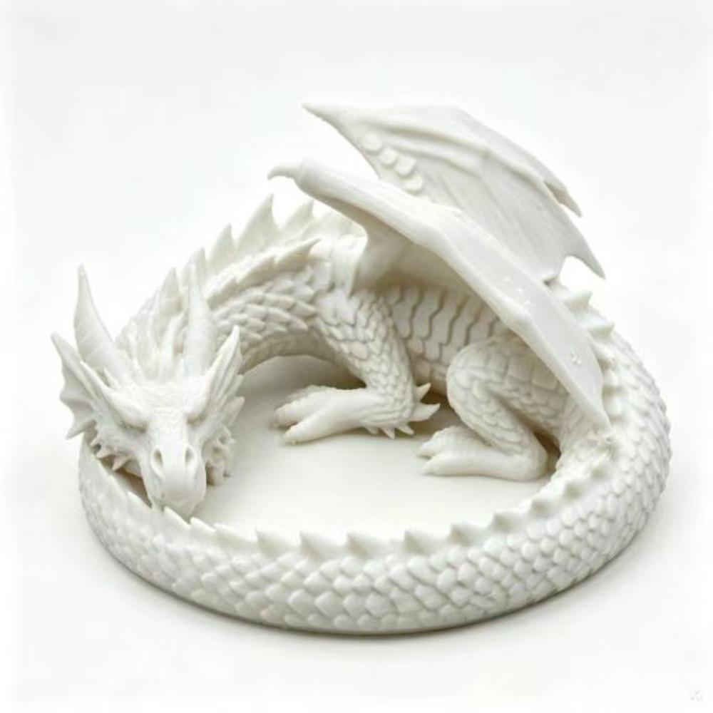 Gothic Dragon Guardian Catchall Dish 3D Printing Dragon Shaped Trinket Bowl  Home Decor
