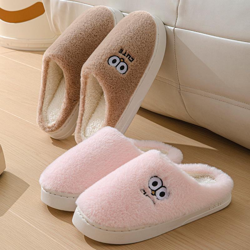 Зимние нескользящие плюшевые тапочки 2024 года – теплый хлопок для мужчин и женщин