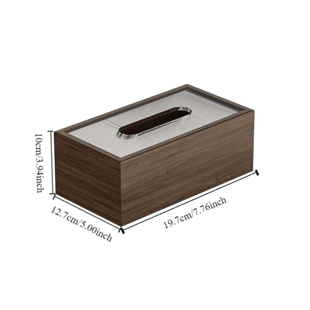 Rustic Wood Draw Paper Box Rectangle Napkin Holder Home Decor Walnut Wood Grain Tissue Box Kitchen