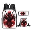 Student Deadpool 3pcs School Bag Backpack Lunch Bags Pencil Case Kids Gifts