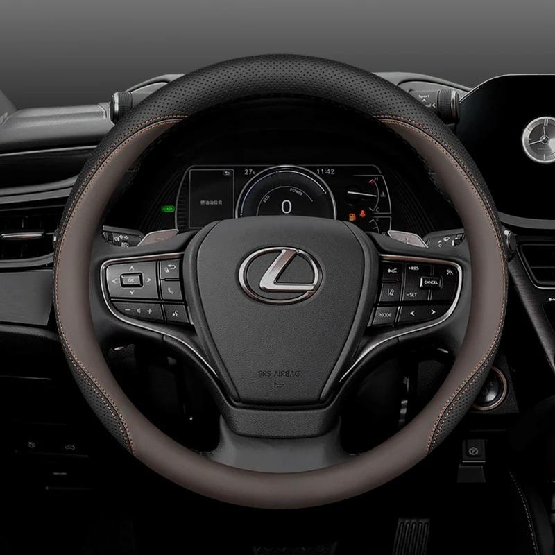 Leather Car Steering Wheel Cover for Lexus NX350 RX NX RX450h LX600 LBX ES NX250 ES350 RX350 RX350h 2021 2022 2023 2024 2025