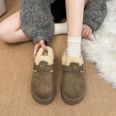 Женские мягкие эластичные толстая подошва зимние подставка для ног мех один теплый холодный набивной сноубутсы нескользящие износостойкие повседневные спортивные хлопковые ботинки туфли Ле Фу