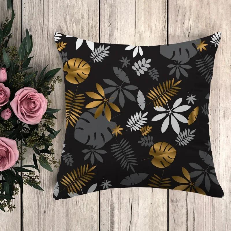Подушка в стиле аниме с черным золотым принтом Декоративные наволочки Наволочка для дивана Подушки Чехол для подушки x Декоративные подушки