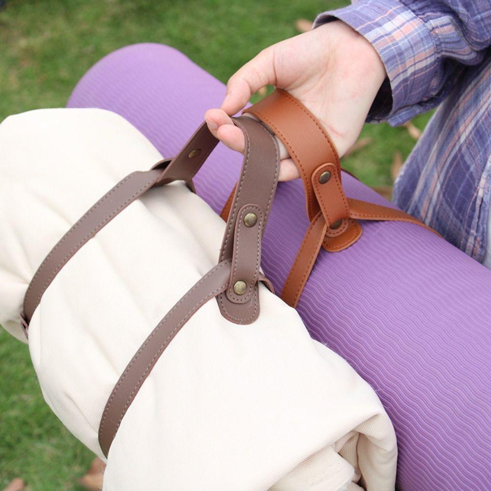 Durable Belt With Handle Blanket Carrying Strap Adjustable Picnic Yoga Mat Strap Rug Travel Blanket Holder