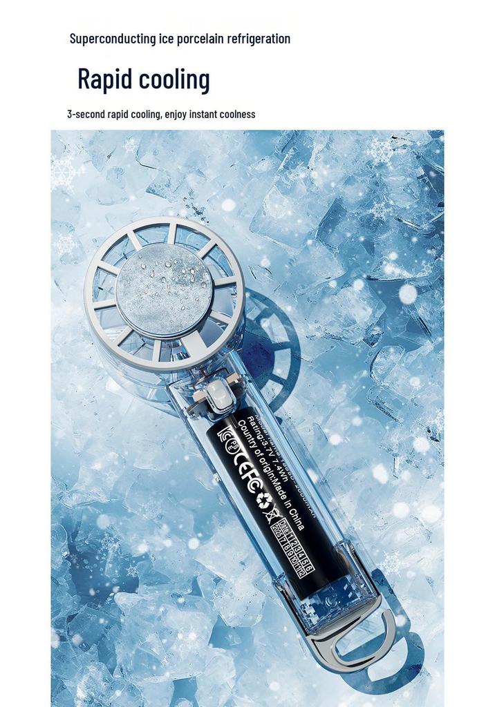 2026 Handheld Mini Fan with Semiconductor Cooling, Three Speeds, 20,000mAh Battery, Desktop Use
