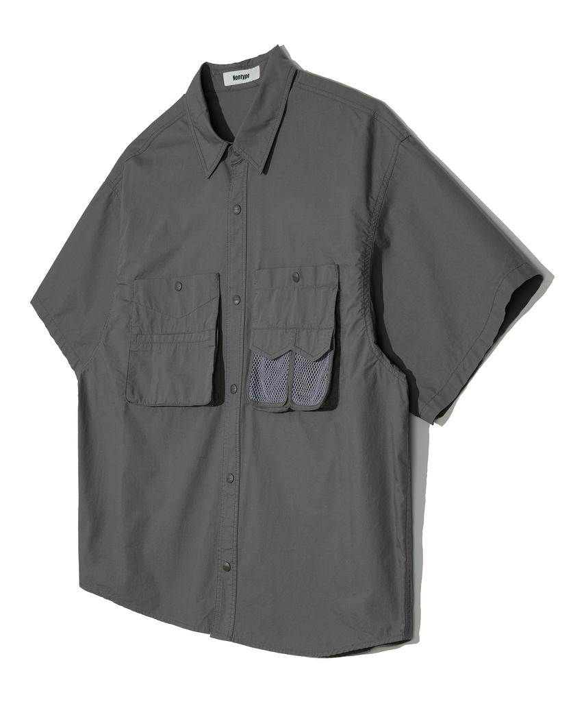 Сетчатые рубашки с коротким рукавом Nontaib Twin Cargo S/S (серый)