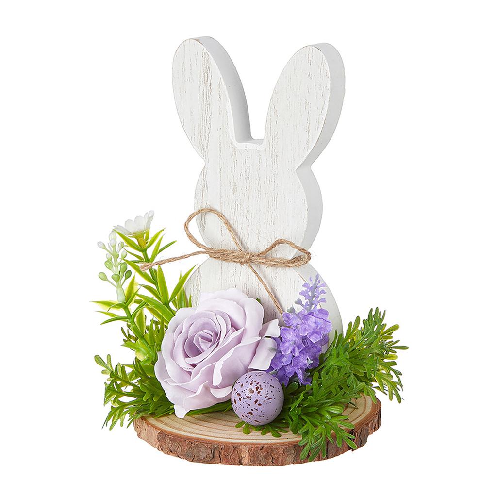 Eco Friendly Easter Rabbit Wood Ornament for Holiday Decoration and Indoor Display