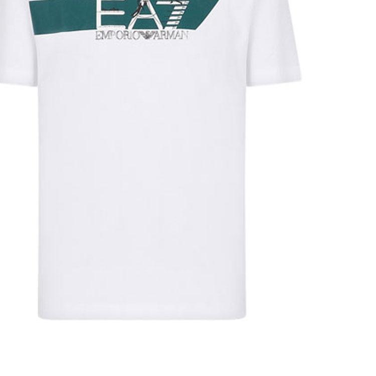 Emporio Armani Мужская футболка с коротким рукавом и принтом в виде букв SS23 Белая 3RPT39-PJ7CZ-1100