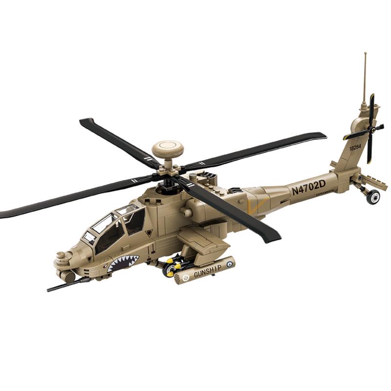 Набор для сборки модели вертолета Apache Wange 4007 для детей
