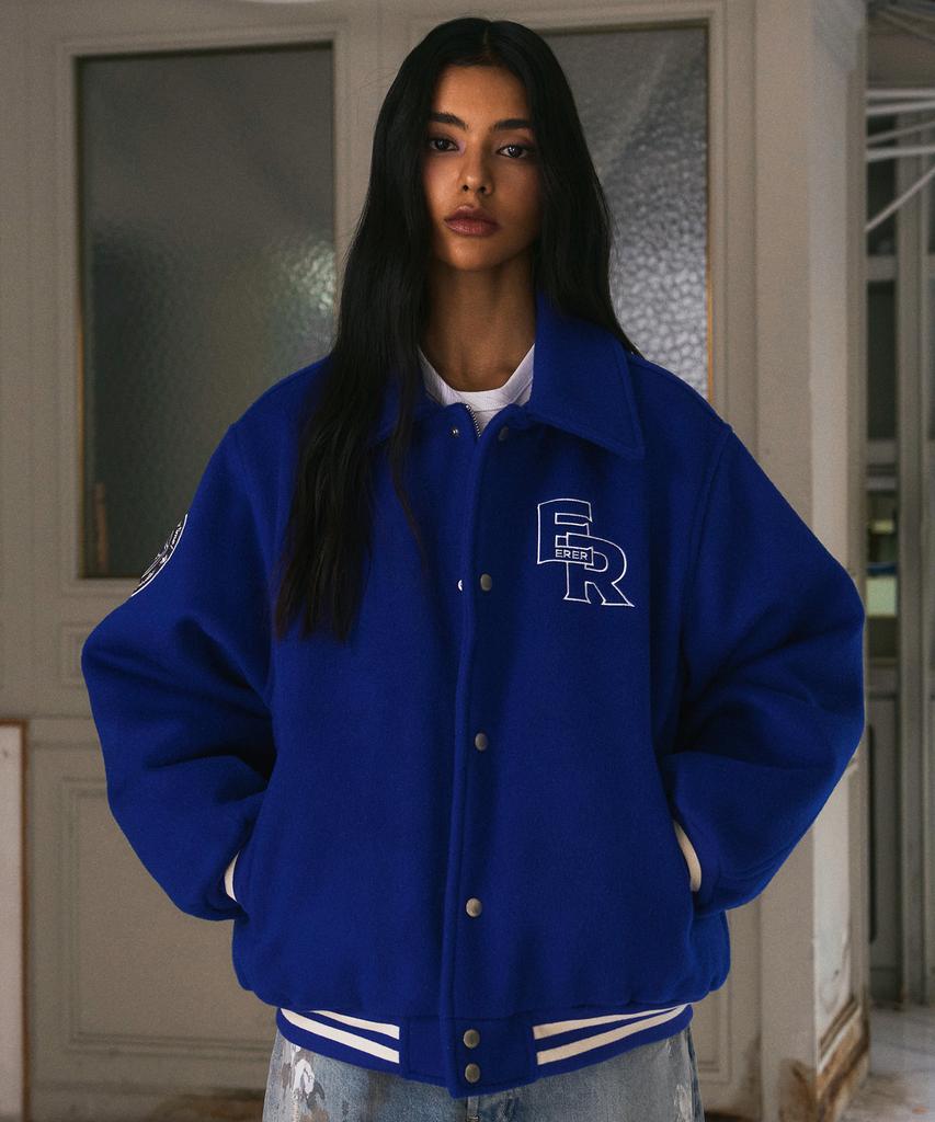 Erer Nautical Varsity Jacket Blue