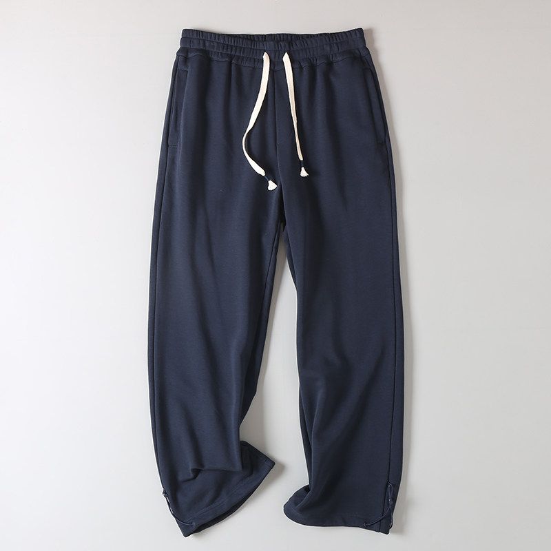 Export Surplus Japanese-Style Terry Cotton Sweatpants for Men and Women, Couple's Retro Solid Color Versatile Straight-Leg Casual Jogger Pants