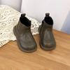 2024 Children's Genuine Leather Martin Boots - Retro British Style for Boys & Girls, Autumn/Winter Short Boots