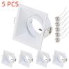 5 шт. Круглый квадратный встраиваемый светильник светодиодный потолочный светильник корпус регулируемая рамка с держателем MR16