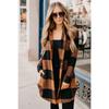 Women's Autumn and Winter Long Sleeve Lapel Mid-length Plaid Shirt
