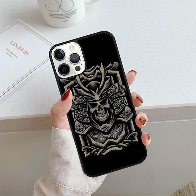 Чехол для телефона Самурайская маска Шлем Для iPhone 17 Air 13 12 14 15 16 Чехол Для Apple 14 15 16 Pro Max Plus Coque